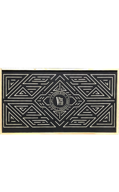 Caixa de Madeira Exclusiva Via Vini Vinhos para 6 Garrafas